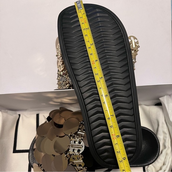 PACO RABANNE GOLD SPARKLE SANDALS $460 - Picture 11 of 12